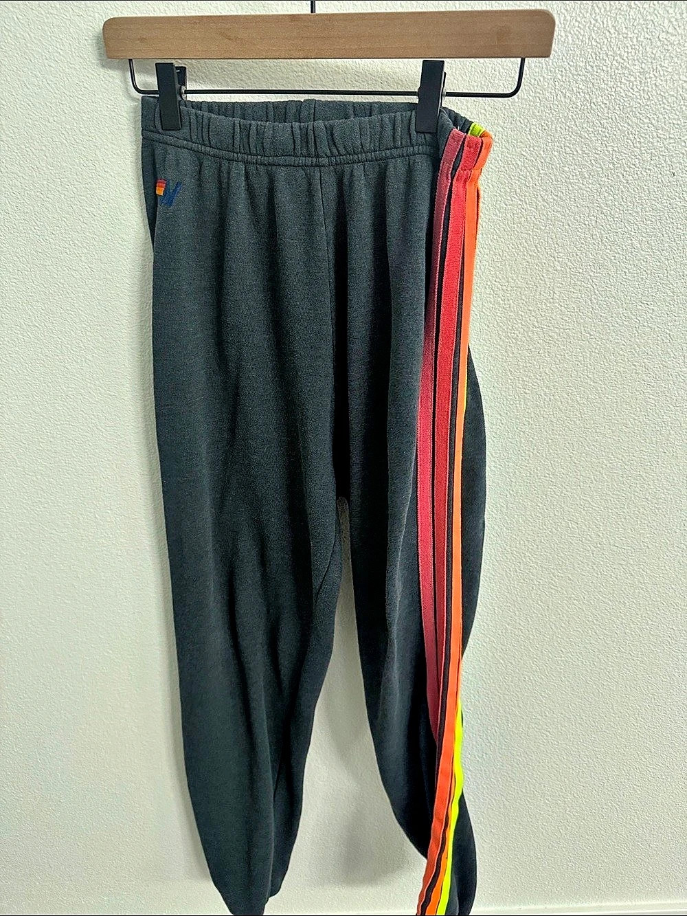 Aviator Nation 5 Stripe Sweatpants Neon Color Block Women’s Small